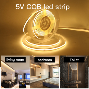 5 V Volt LED COB şerit ışıkları USB şerit 5 V Room/m 0.5m 1m 2m 4m 5m oda ev Deco için yüksek yoğunluklu lineer aydınlatma pil - Product Image 5