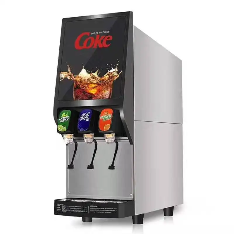 सस्ते कीमत 3 स्वाद वाणिज्यिक सोडा फव्वारा मशीन सोडा कोला पेय मशीन