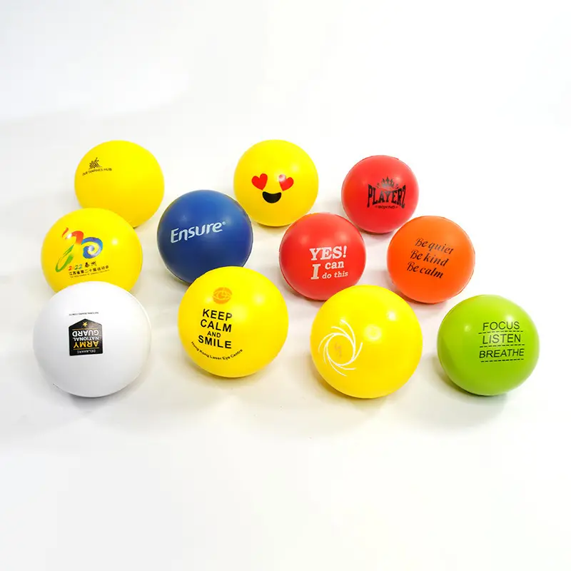 Customized Pu Foam Anti Stress Ball With Logo Printing Round Shaped PU Stress Relief Ball Toy