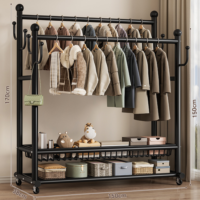 Panier en maille haute capacité noir premium - 150 cm - double barre - avec wh