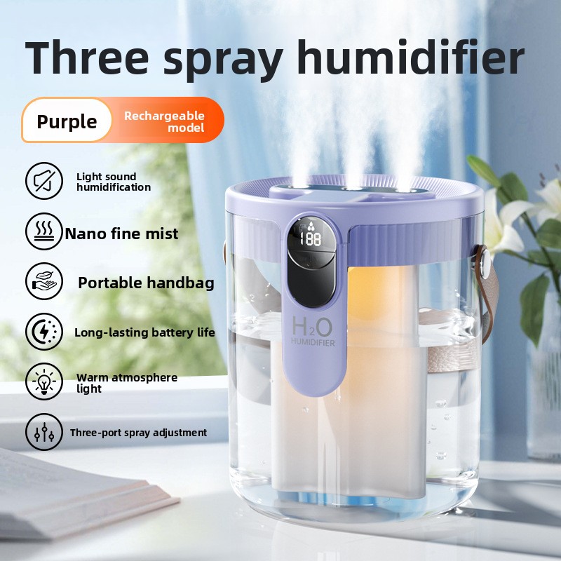 Purple-Three-mouth-USB charging and plug-in dual use