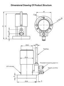 M26D-20不锈钢自动刀具设定器20毫米直径0.001毫米1.5N 6线z轴零传感器，用于数控加工中心