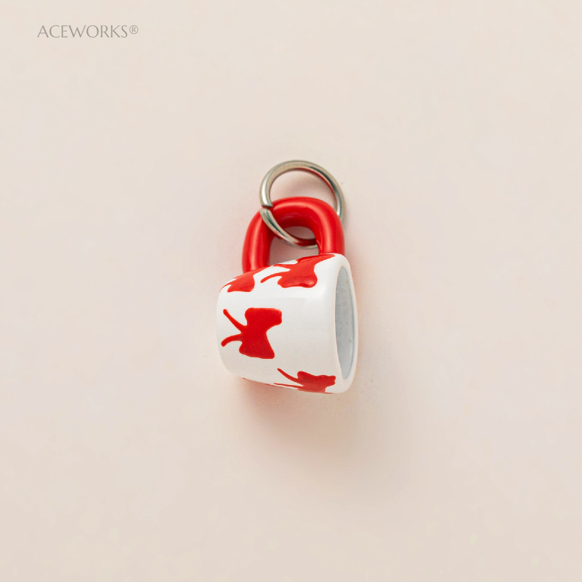Red Betterflies Mug Charm Silver