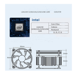 Anodizing 01 New Arrived Cpu Cooler Led Fan <strong>Heatsink</strong> Pc Cooler Computer Case Aluminum <strong>1u</strong> Radiator 90mm for Intel LGA 1700/1800 - Product Image 5