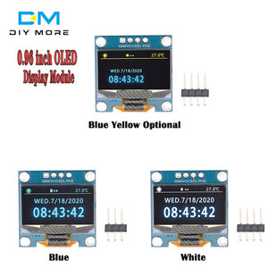0,96 Zoll 4Pin IIC I2C Seriell 128x64 OLED LCD-Display Weißes Bildschirm modul Für Arduino SSH1106-40-70 Celsius GND VCC SCL SDA