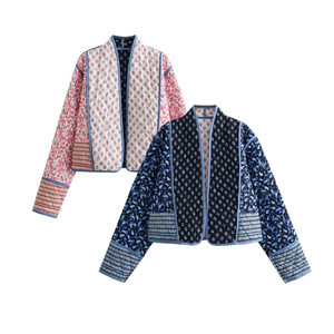2023秋冬新款女式通勤立领宽松可逆保暖夹克优雅外套 - Product Image 1