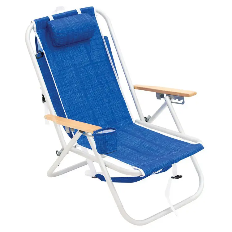 Cojín largo de tela de malla, colchoneta ligera para acampar, asiento bajo, portátil, mochila, silla de playa plegable