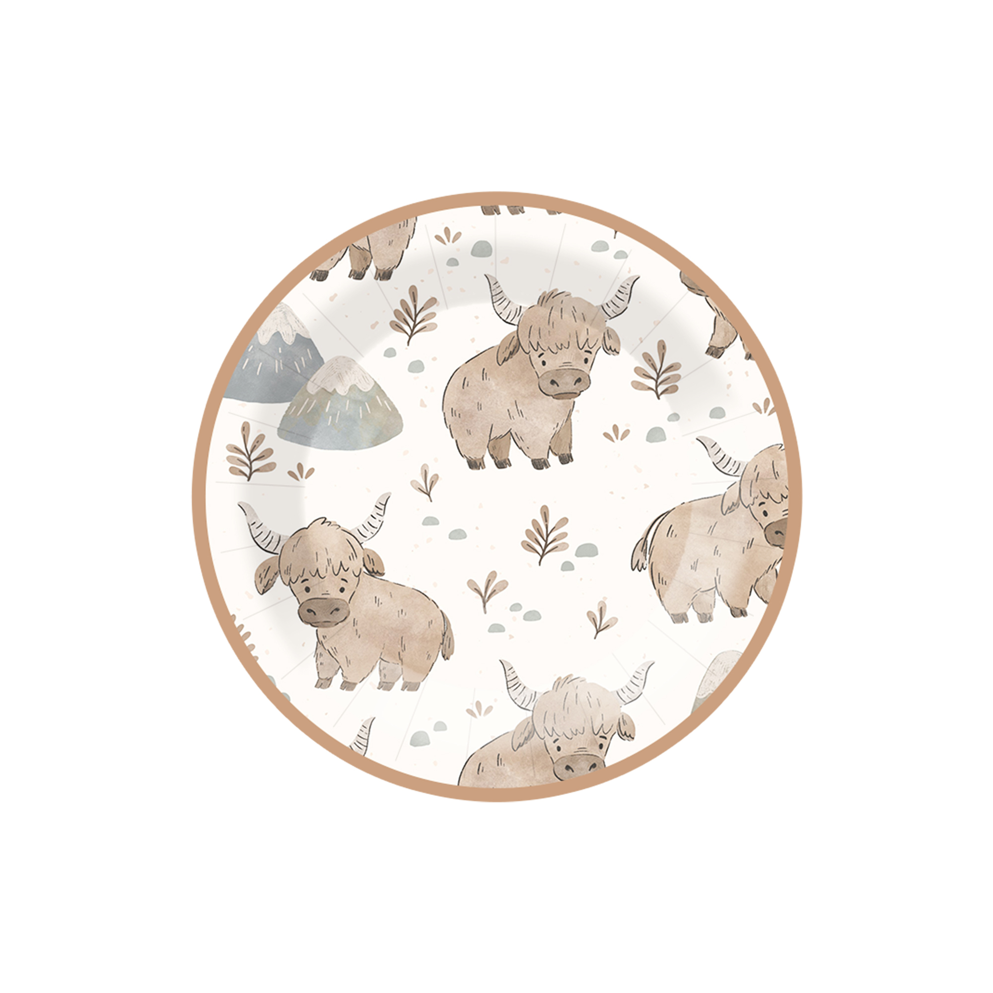 Assiette en papier de 7 pouces * 8 pièces