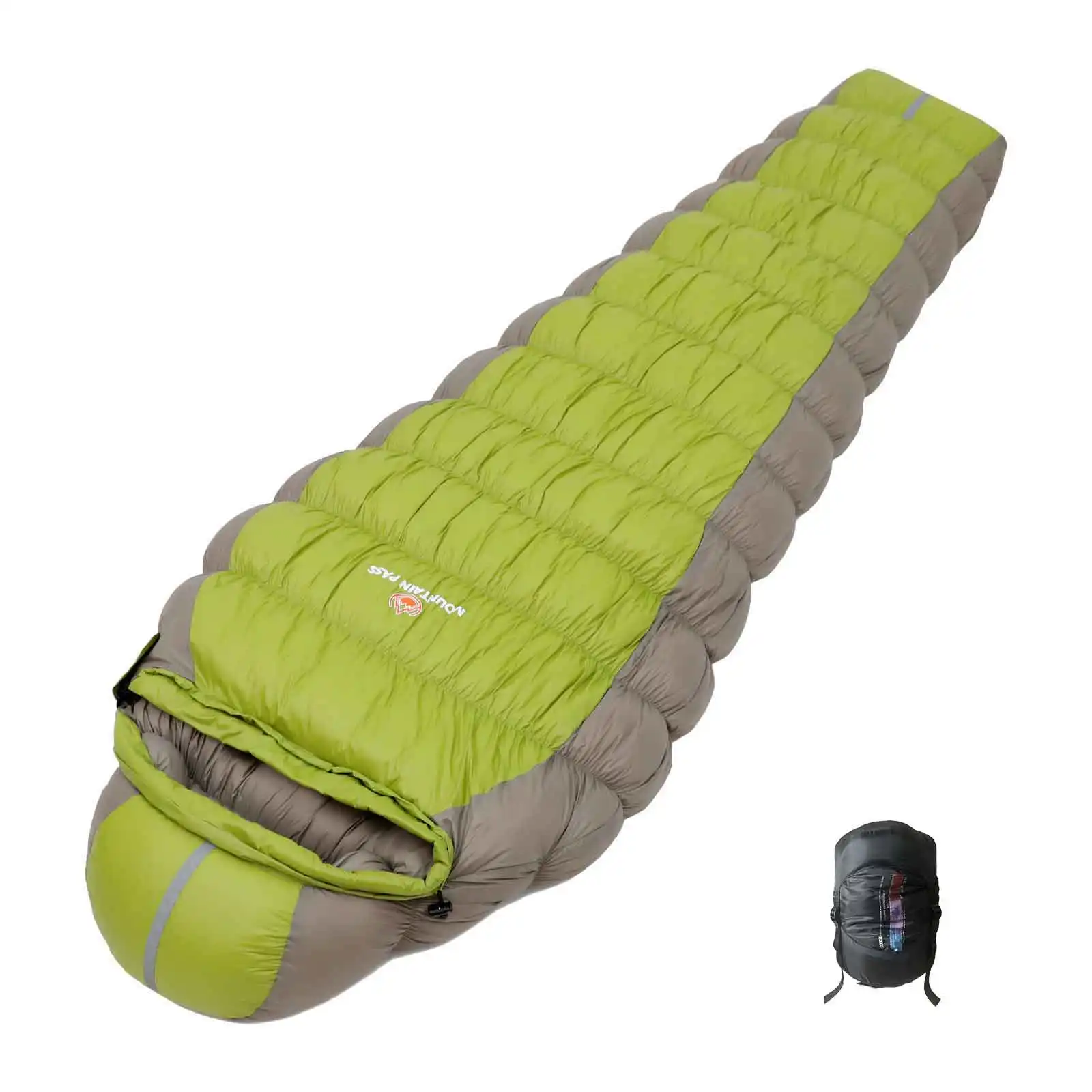 Saco de dormir de plumón de ganso OEM para acampar 800/1000 relleno clima frío invierno al aire libre impermeable campamento sacos de dormir abajo