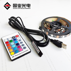 Factory 5V <strong>5050</strong> 30leds USB TV Backlight RGB <strong>Led</strong> Strip <strong>Light</strong> with RF 24key Remote Controller