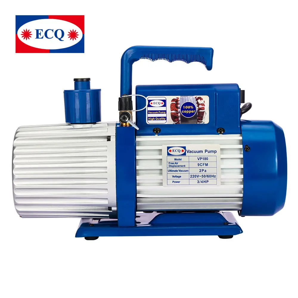 ECQ prezzo di fabbrica 5cfm 2 fasi HVAC/R refrigerazione AC rotativo a palette doppio stadio 1/2HP pompa per vuoto olio VP245N