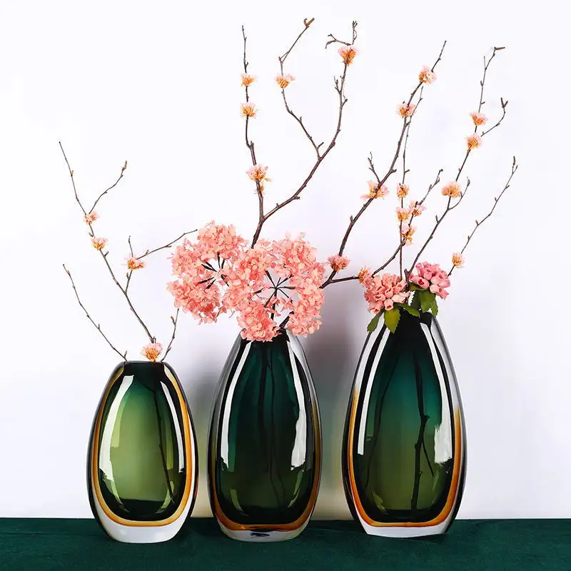 Temizle cam çiçek vazoları kalın su damlası şekli akik renkli çiçek aranjmanı vazo ev düğün centerpiece dekorasyon