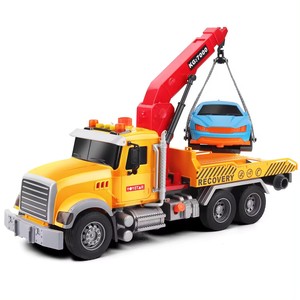DWI Dowellinトレーラーカープラスチックレスキュートラクターおもちゃサウンド & ライトシティレッカー車子供用おもちゃレッククレーン男の子用