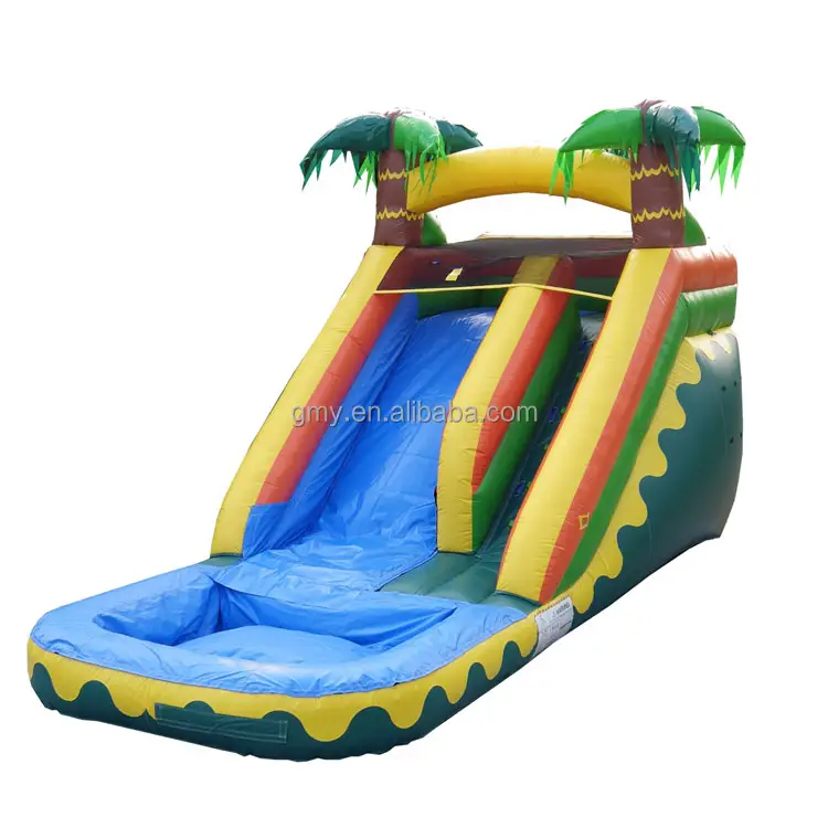 Air Constant Commercial Water Slide For Sale Palm Tree Inflatable Water Slide