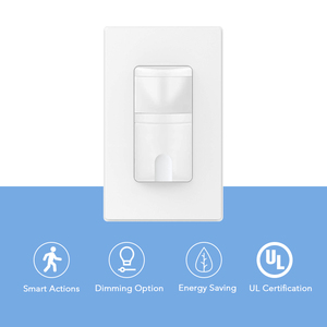 Ocupación de vacante inalámbrica infrarroja Interruptor de pared de luz regulable con sensor de movimiento de retardo de tiempo PIR de 3 vías - Product Image 2