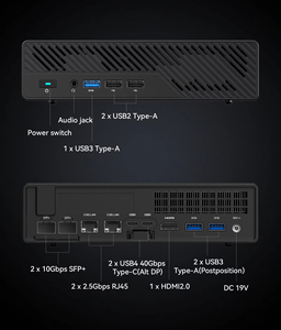 2024ใหม่คุณภาพสูงเวิร์กสเตชันขนาดเล็ก MS-01 Intel I9 13900H 2X10G SFP + 2x2.5G LAN 2xUSB4 PCIEx16เล่นเกมมินิพีซี - Product Image 6