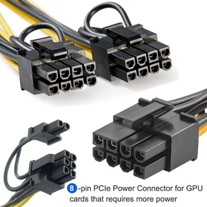 <span class=keywords><strong>PCI</strong></span>-Express PCIE 8Pin到双8 (6 + 2) 针<span class=keywords><strong>VGA</strong></span>图形视频卡适配器电源电缆30厘米pcie电缆8针