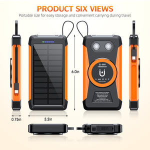 Nuevo banco de energía solar portátil 20000mAh con carga de panel solar y carga rápida de entrada/salida USB C - Product Image 3