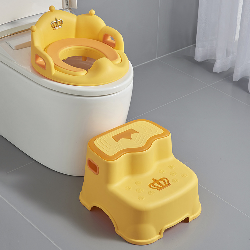 Crown - Repose-pieds pour siège de toilette souple (jaune mangue)
