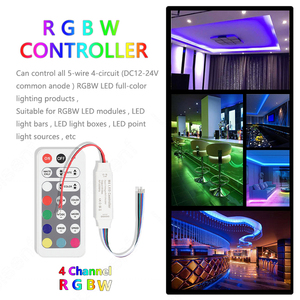 ミニLEDRGBW調光器コントローラーDC12V 24V 8A RF20キーワイヤレスリモート、定電圧PWM5線式4チャンネルストリップライト用 - Product Image 6