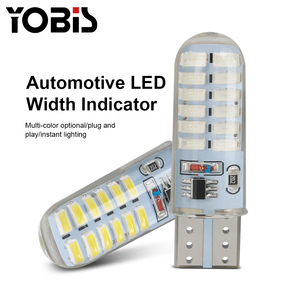 Yobis T10 Strobe Flashing 194 W5W 24 <strong>12V</strong> <strong>LED</strong> Auto Flash Light Bulbs for Car Yellow Lens with <strong>Red</strong> Blue and Green Light Colors - Product Image 2