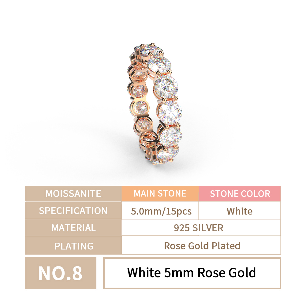 White 5mm Rose Gold