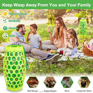 Chingyoo <strong>Wasp</strong> Trap Bee Catcher Outdoor Hanging With 4 Sticky <strong>Bug</strong> Boards,Non-Toxic And Reusable Yellow Jacket Trap For Garden - Product Image 2