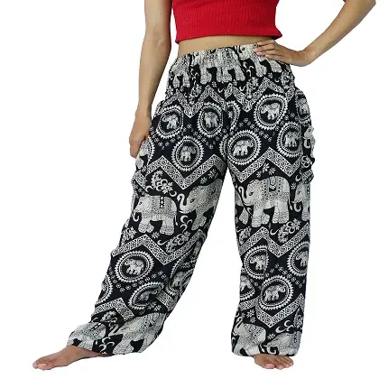 Pantalones de Yoga Unisex de rayón con cintura elástica para mujer, pantalones bombachos con estampado de elefante, Aladdín, Tailandia