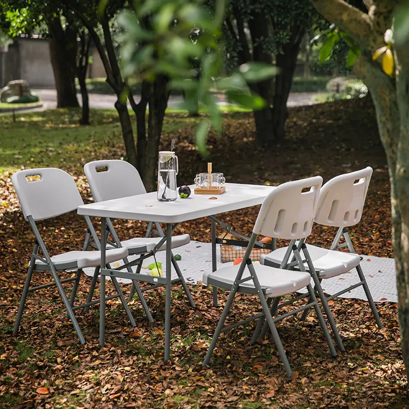 Mesa plegable de plástico para eventos al aire libre, jardín