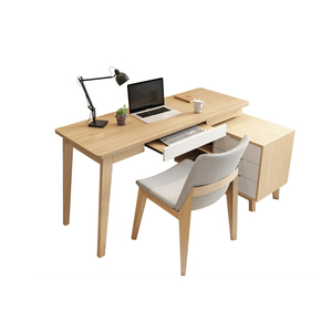 Mesa de canto moderna, venda direta de fábrica, mesa de madeira sólida, formato em l, retrátil, para escritório, computador, escrita, mesa de estudo com cadeira