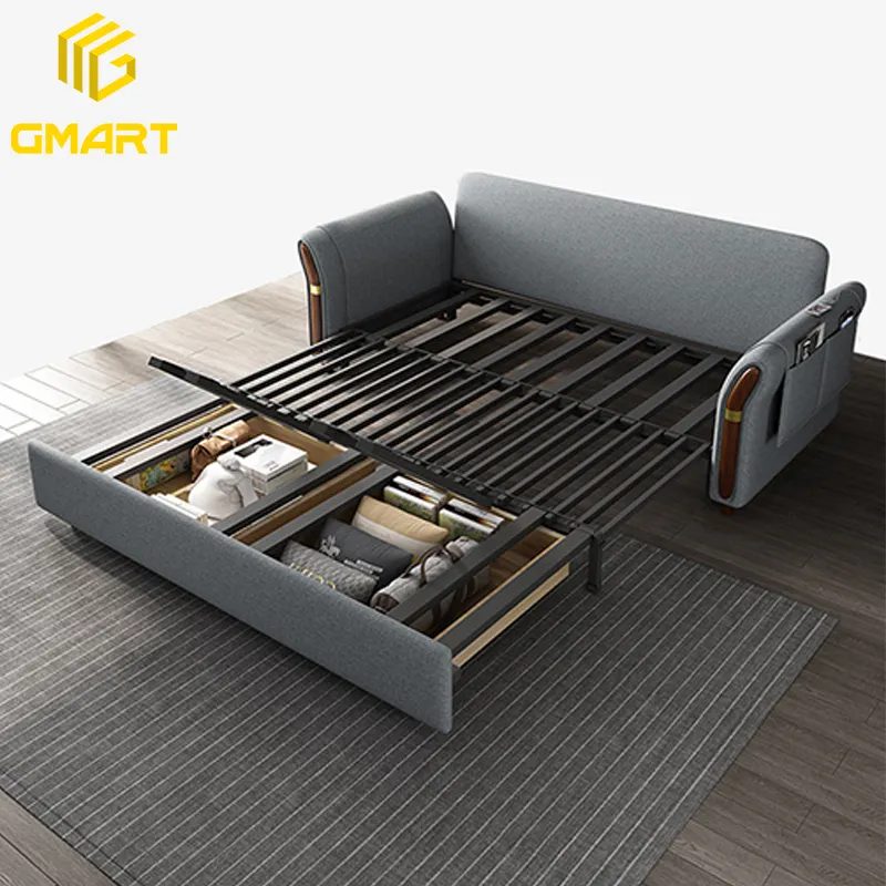 Gmart ultimi mobili di Design divano soggiorno Set divano pigro in pelle 240*153 S forma 7 sezione Reception divano in acciaio con letto