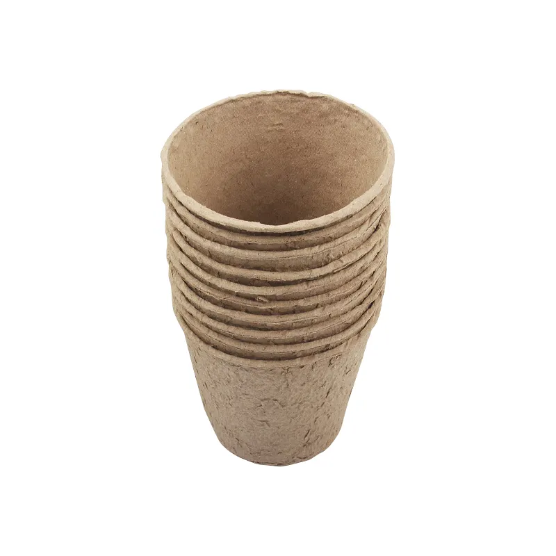 Vaso de sementes de papel degradável, 4 polegadas, redondo, ecológico, composto, plantio, vasos, fibra, germinação do jardim, copos de mudas