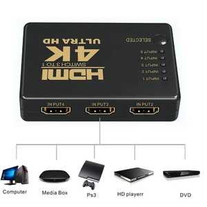 Conmutador HDMI 4K 5 en 1 Salida 3 en 1 Adaptador de caja de video con selector divisor compatible con HDMI con control remoto IR para PC HDTV DVD PS4 - Product Image 4