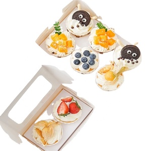 Customizable Disposable <strong>Rectangle</strong> Fancy Biodegradable Paper Take-Away <strong>Boxes</strong> with UV Embossing <strong>Window</strong> Cake Cupcake <strong>Display</strong> - Product Image 1