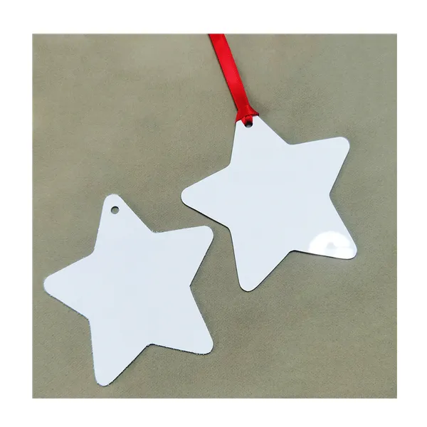 Custom Aluminum Sublimation Star Ornaments Blank Double sided printing Sublimation Christmas Ornaments