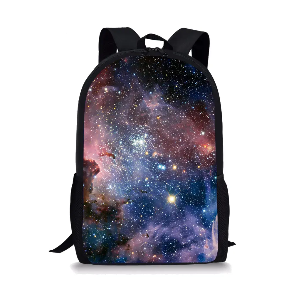 Mochila escolar con diseño de cielo estrellado para niños y niñas, bolso escolar con diseño de cielo estrellado personalizado de diferentes universo, novedad de 2021