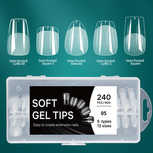 240pcs 5-<strong>in</strong>-<strong>1</strong> French Seamless Nail <strong>Tips</strong> clear Semi-frosted Matte No Marks No Polishing 3D Transparent Fake Nail <strong>Tips</strong> - Product Image 2