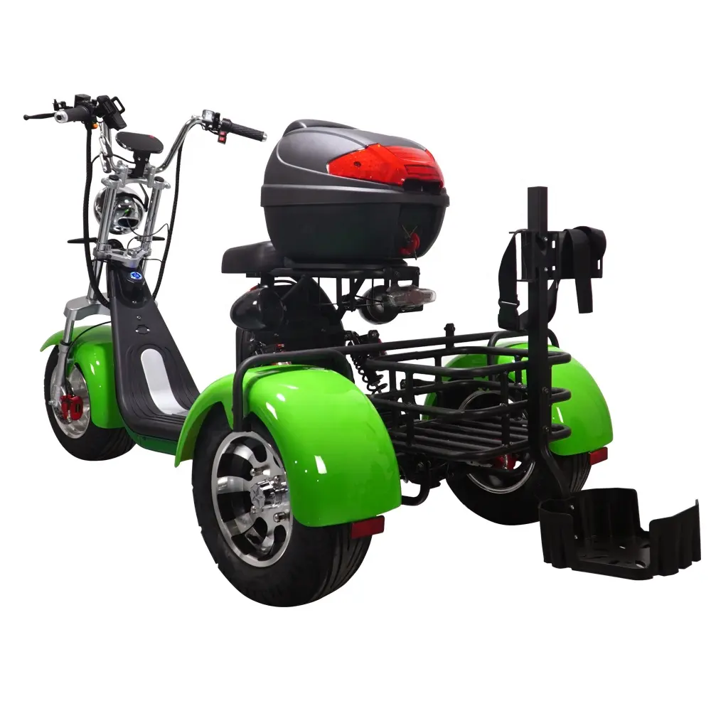 US Ready Stock Citycoco E Scooter Motocicleta Eléctrica Triple Rueda con Batería Dual 20ah Digital Smart Features Golf