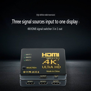 Comutador 5 em 1 saída, distribuidor 3 em 1 saída com controle remoto infravermelho, conversor de linha dividida de alta definição 4K
