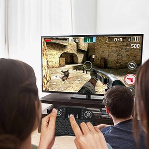 Teclado de color inalámbrico de 2,4G, mini panel táctil, ratón, Control remoto multimedia, teclado de mano, GamePad para caja de TV