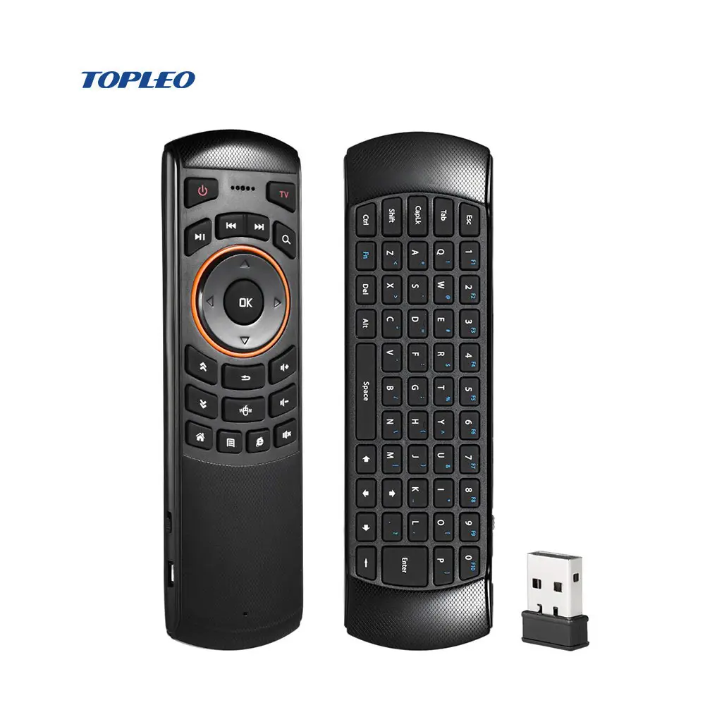 Topleo 2.4G motion sensor fly air mouse universal tv remote control codes X6