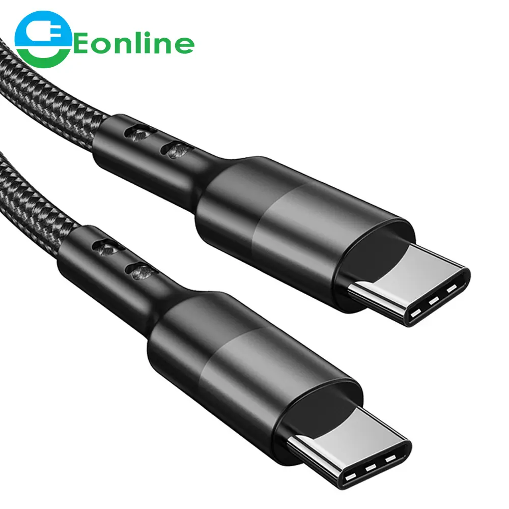 EONLINE-Cable USB tipo C para Samsung S20, Xiaomi, tableta, MacBook, iPad, 1M, 2M, cargador de datos de carga rápida QC 3,0 4,0, 65W