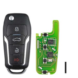 XhorseXKFO01ENワイヤーリモートキーforFord Condor Flip 4ボタン不動キーキング英語版車の自動キー - Product Image 1