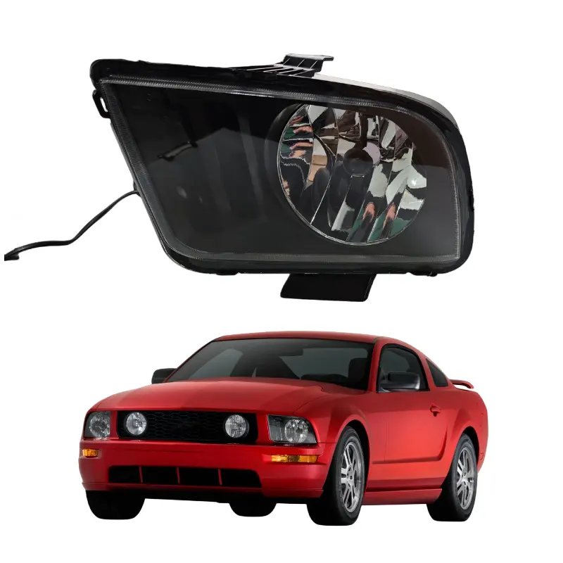 Lámpara de cabeza para Ford Mustang 2005-2009 modelo halógeno reemplazo de lámpara de Faro de lente transparente cromada