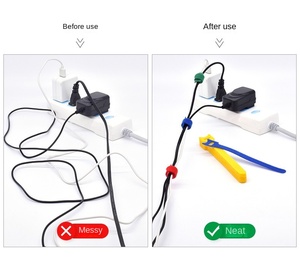 Wholesale Adjustable Cinch <strong>Strap</strong> Adhesive <strong>Hook</strong> <strong>and</strong> <strong>Loop</strong> Cable Tie <strong>Strap</strong> Tape for Cord Management - Product Image 4