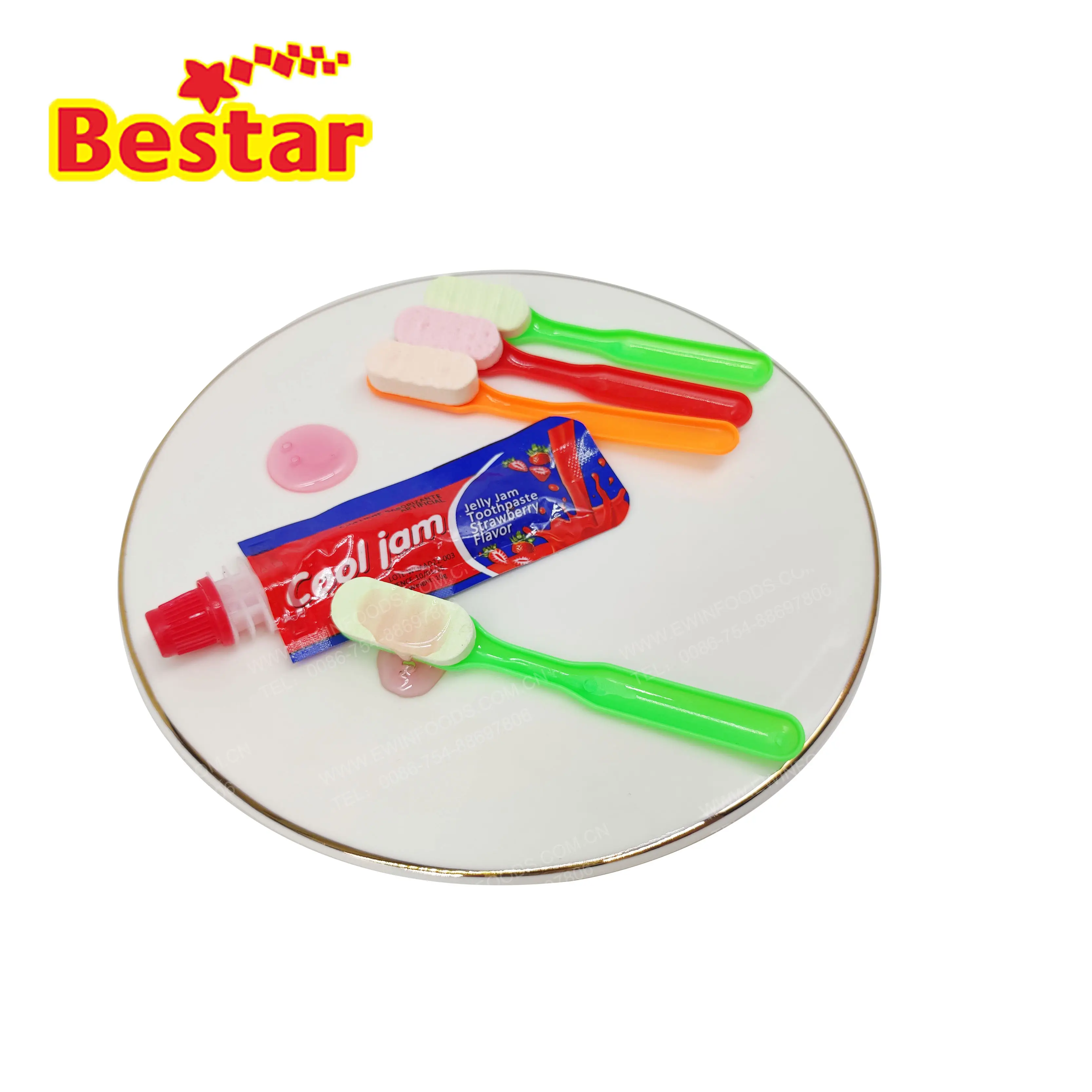 Spazzolino da denti caramelle con tubo a forma di dentifricio mix marmellata di gelatina di frutta sapore diverso tablet giocattolo caramelle dentifricio caramelle giocattolo