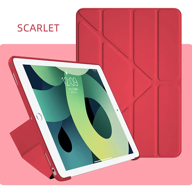 Ipad 9 세대 10.2 인치 케이스 태블릿 커버 용 멀티 폴드 울트라 씬 소프트 TPU 스마트 스탠드 커버 케이스