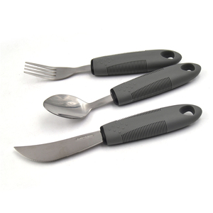 Wide Weighted Non-Slip Handles for Hand Tremors Arthritis <strong>Parkinson</strong> or Elderly Use Feeding for Elderly Adaptive Utensils - Product Image 3