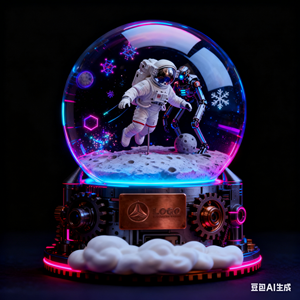 Hình ảnh tùy chỉnh nhựa thủ công thủy tinh Nước toàn cầu Phi Hành Gia snowglobe - Product Image 6