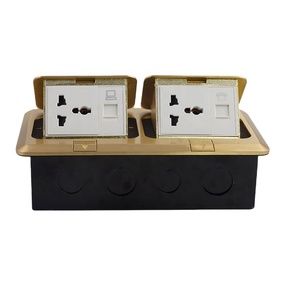 RJ45数据黄铜快速弹出插座，带通用插座/顶级厨房弹出地板插座/20安培地板插座 - Product Image 1